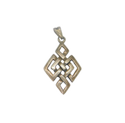 Sterling Silver Celtic Knot Style Geometric Charm Pendant Vintage c1970s