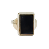 Sterling Silver Handmade Black Agate Studio Dress Ring Vintage c1970 Size L