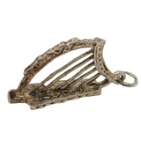 Sterling Silver Musical Harp Charm Pendant Vintage c1970