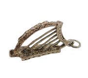 Sterling Silver Musical Harp Charm Pendant Vintage c1970