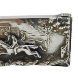 Victorian Sterling Silver Novelty Horse Racing Vesta Case Antique 1897 Sheffield