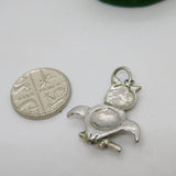 Sterling Silver Wise Owl Charm Pendant Vintage c1970