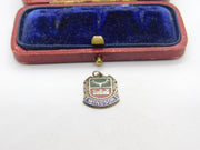 Sterling Silver and Enamel Windsor Travel Shield Charm Pendant Vintage c1970