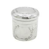 Art Nouveau Sterling Silver Floral Pattern Trinket Pot Antique 1908 London