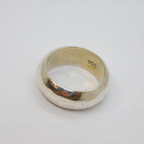 Sterling Silver Chunky Planished Wide Wedding Band Ring Modern c1990 Size W