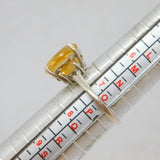 Sterling Silver 3 Oval Cut Citrine Cocktail Dress Ring Vintage c1970 Size O