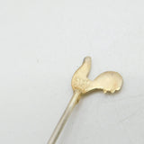 Boxed Art Deco Sterling Silver Cockerel Terminal Cocktail Sticks Antique