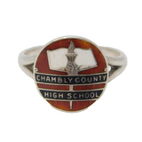 Canadian Sterling Silver Enamel Chambly County High School Ring Vintage