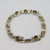 Sterling Silver Marcasite Floral Panel Style Art Deco Bracelet Antique c1930