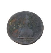 King George I Copper 2nd Issue Farthing Coin Antique 1719 Fair Condition