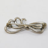 Art Deco Sterling Silver & Marcasite Set Spray Bow Brooch Antique c1920s