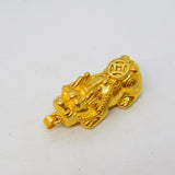 .999 Pure Silver Gilt Oriental Dragon Form Pendant Vintage c1980