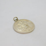 Sterling Silver Round St Christopher Travel Charm Pendant Vintage c1970
