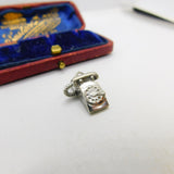 Sterling Silver Retro Telephone Charm Pendant Vintage c1970