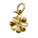 9ct Yellow Gold Lucky Four-Leaf Clover Charm Pendant Vintage 1977 Sheffield
