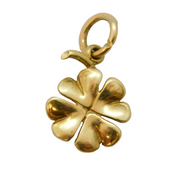 9ct Yellow Gold Lucky Four-Leaf Clover Charm Pendant Vintage 1977 Sheffield