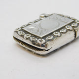 Victorian Aesthetic Movement Sterling Silver Vesta Case Antique 1898 Birmingham