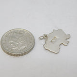 Sterling Silver Enamel Jersey Souvenir Charm Pendant Vintage c1970s