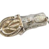 Sterling Silver Novelty Horse Hoof Vesta Case Vintage Birmingham c1990s