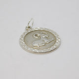 Sterling Silver Aries "The Ram" Horoscope Disc Pendant Vintage c1970