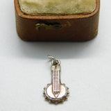 Sterling Silver Mexican Banjo Charm Pendant Vintage c1970