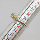 Sterling Silver White Topaz Studio Style Band Ring Modern c1990 Size O