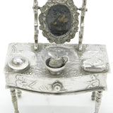 19th Century Dutch Sterling Silver Dolls House Dressing Table Antique c1880