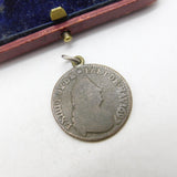 King Louis XIV Liard of France Old Bust Coin Charm Pendant 1697 Antique