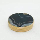 George III Gilt Metal & Banded Agate Double-Sided Snuff Box Antique c1760s