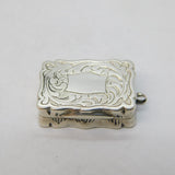 Victorian Sterling Silver Floral Vinaigrette Antique 1857 Birmingham