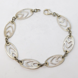 Sterling Silver Pierced Pattern Panel Bracelet Vintage c1970 18cm Length