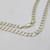 Sterling Silver Chunky Curb Link Chain Necklace Vintage c1970s 50cm Length