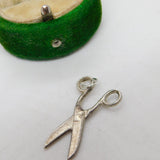 Sterling Silver Hairdressing Scissors Charm Pendant Vintage c1970