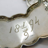 19th Century Dutch Sterling Silver Floral Pattern Panel Bracelet Antique 1894