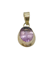 Sterling Silver Faceted Amethyst Oval Studio Charm Pendant Vintage c1970s