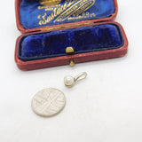 Sterling Silver and Little White Pearl Charm Pendant Vintage c1970