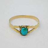 19th Century 10ct Gold & Natural Turquoise Dress Ring Antique c1850s