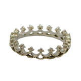 Sterling Silver Paste Set Tiara Dress Band Ring Vintage c1970 Size Q