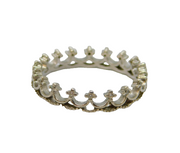 Sterling Silver Paste Set Tiara Dress Band Ring Vintage c1970 Size Q