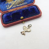 Sterling Silver Tennis Racket and Ball Charm Pendant Vintage c1970
