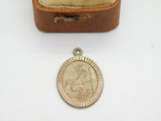 Sterling Silver St Christopher Oval Charm Pendant Vintage c1970