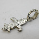 Sterling Silver Fleur des Lis Charm Pendant Vintage c1970s