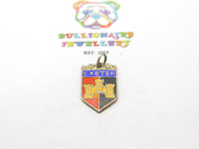 Sterling Silver & Enamel 'Exeter' Shield Charm Pendant Vintage c1960