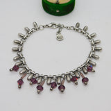 Pilgrim Sterling Silver Danish Design Ball & Purple Glass Bracelet Vintage