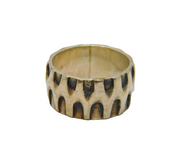 Sterling Silver Patterned Textured Studio Band Ring Vintage c1970 Size M
