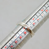 Sterling Silver Pale Blue & White Natural Stone Studio Ring Vintage c1970 Size L