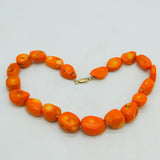 9ct Gold Clasp Pressed Amber Beaded Necklace Antique c1890 Victorian