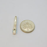 Sterling Silver Blue Topaz Set Stick Drop Pendant Vintage c1970