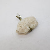 20th Century Carved White Glass Pig Charm Pendant Antique c1920 Art Deco