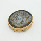 George III Gilt Metal & Banded Agate Double-Sided Snuff Box Antique c1760s